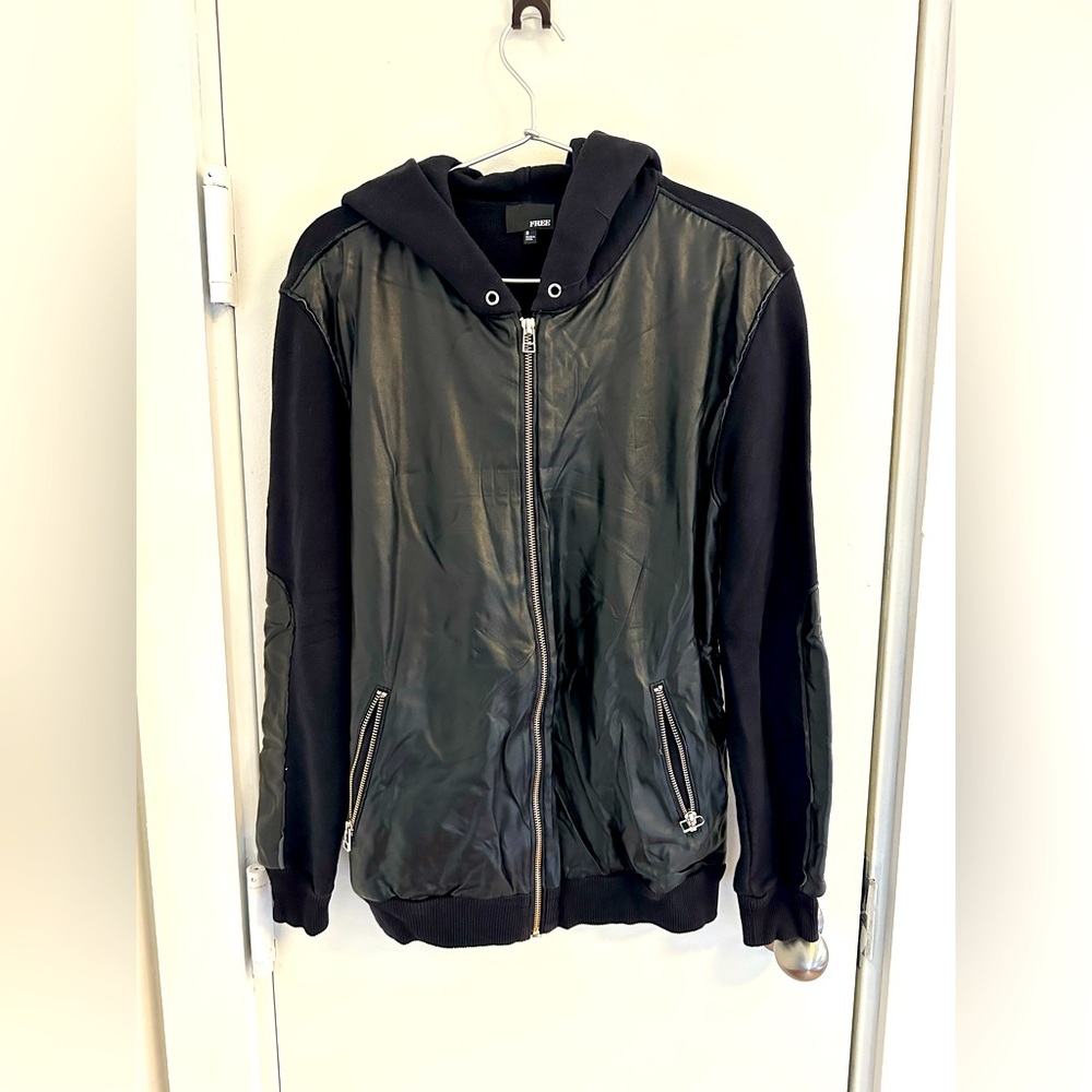Wilfred Leather Hoodie Size S